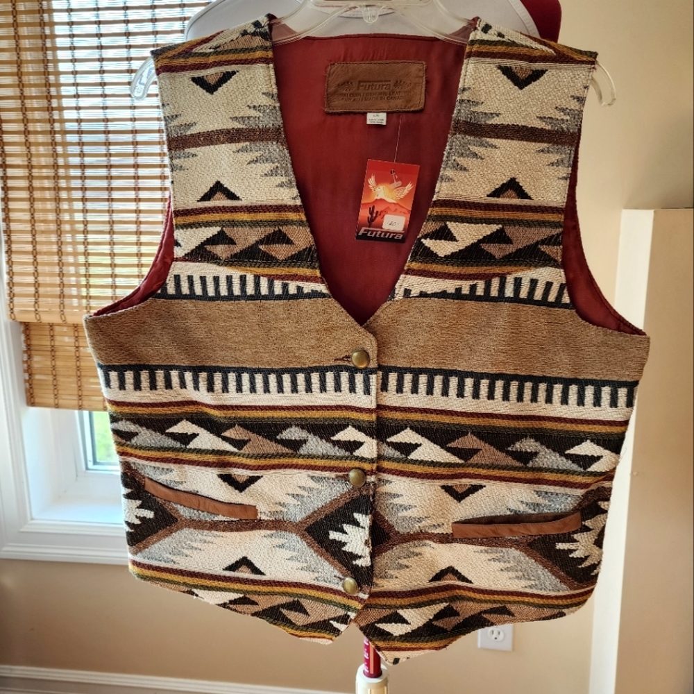 Western Woven Tapestry Vest